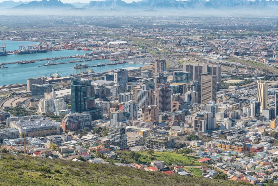 View of the business district of Cape Town, South Africa, highlighting the experience of study abroad in South Africa.